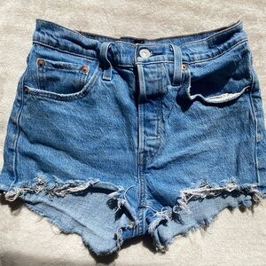 Levi’s Flirty 501 Cut Off/Frayed Denim Shorts